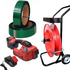 Kit de flejado plástico ARGON 10-16mm PET/PP con accesorios en vista general