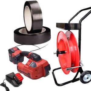 Kit de flejado polipropileno ARGON 10-16mm PET/PP con accesorios en vista general