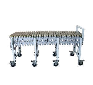 Cinta transportadora de rodillos extensible Extend de acero inoxidable con ruedas